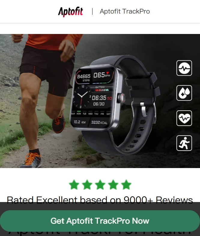 Aptofit Smartwatch Reviews 2025: TrackPro Pain-Free Glucose Monitor